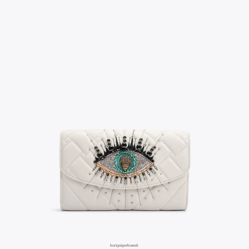 كيلووات Kurt Geiger نحيف محفظة لندن كينسينغتون بسلسلة العين عظم X06PDH56 | أكياس
