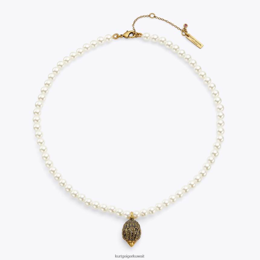 كيلووات Kurt Geiger نحيف قلادة لؤلؤة نسر لندن أبيض X06PDH570 | مُكَمِّلات