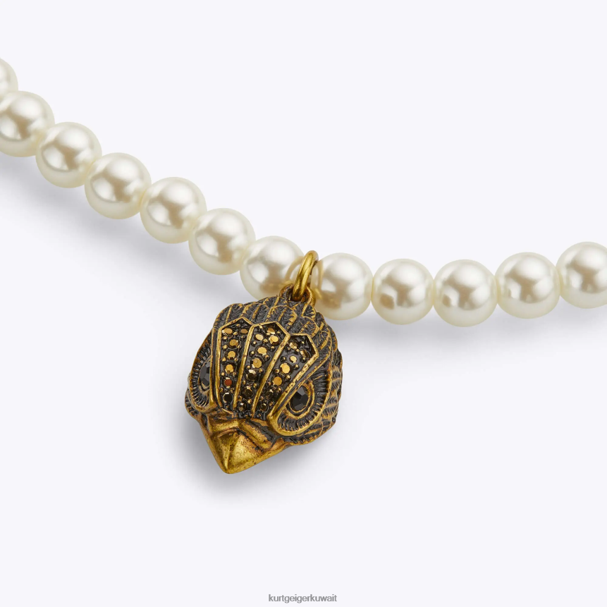 كيلووات Kurt Geiger نحيف قلادة لؤلؤة نسر لندن أبيض X06PDH570 | مُكَمِّلات