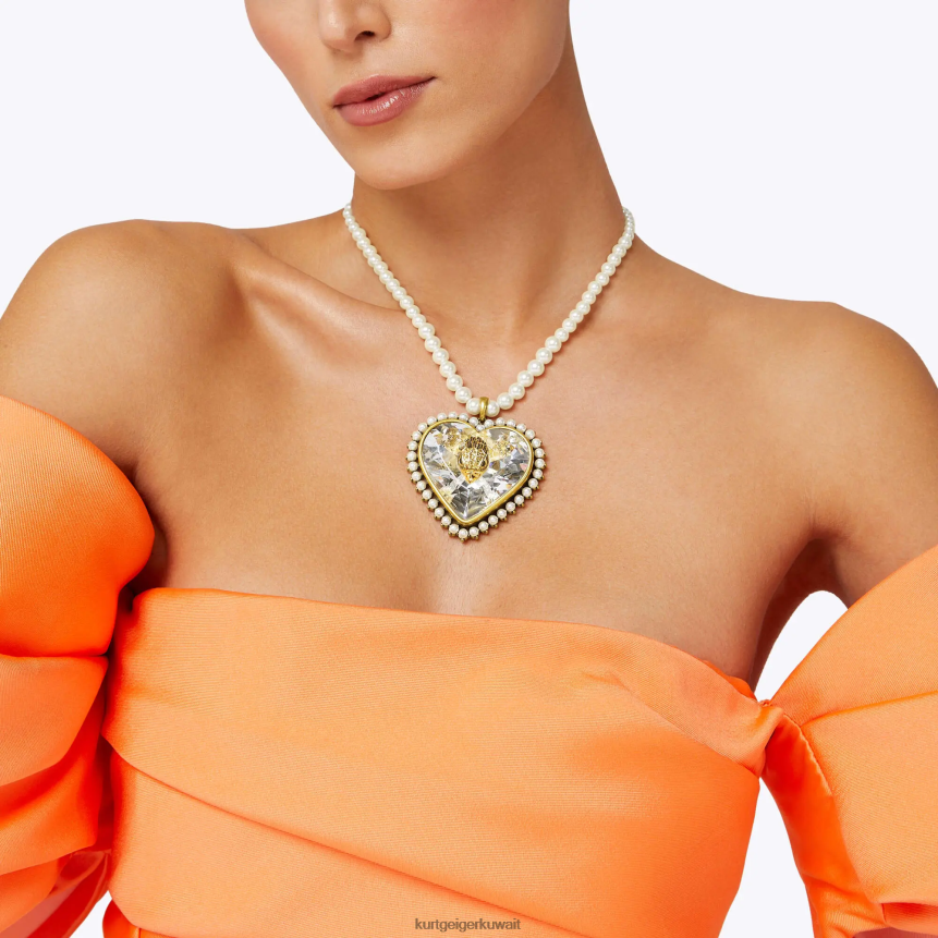 كيلووات Kurt Geiger نحيف لندن القلب قلادة كبيرة أبيض X06PDH573 | مُكَمِّلات