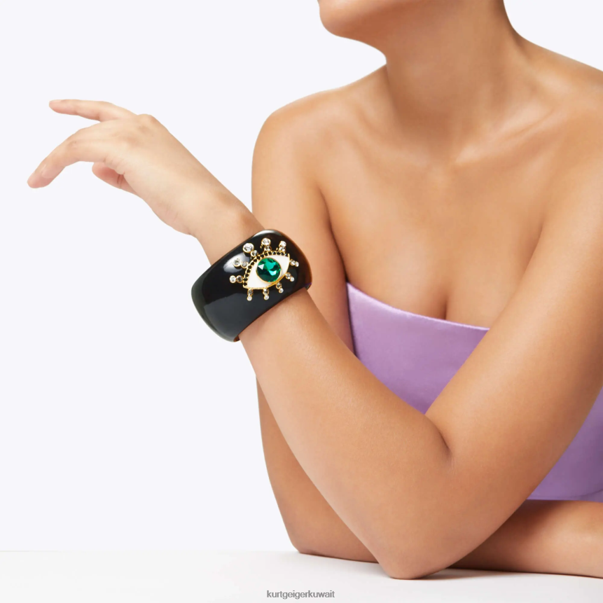 كيلووات Kurt Geiger نحيف لندن الراتنج الإسورة العين الشريرة أسود X06PDH579 | مُكَمِّلات