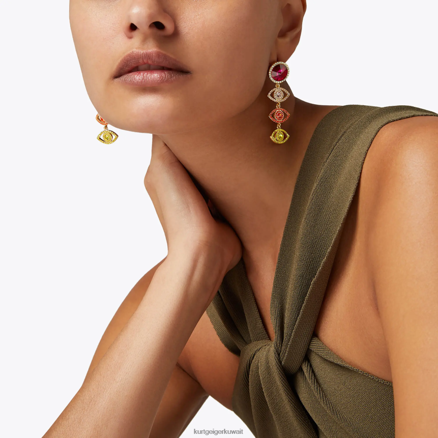 كيلووات Kurt Geiger نحيف لندن الأقراط قطرة العين الشريرة ذهب X06PDH587 | مُكَمِّلات