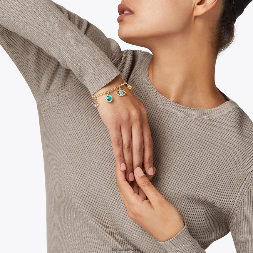 كيلووات Kurt Geiger نحيف لندن سوار الكريستال العين الشريرة ذهب X06PDH588 | مُكَمِّلات