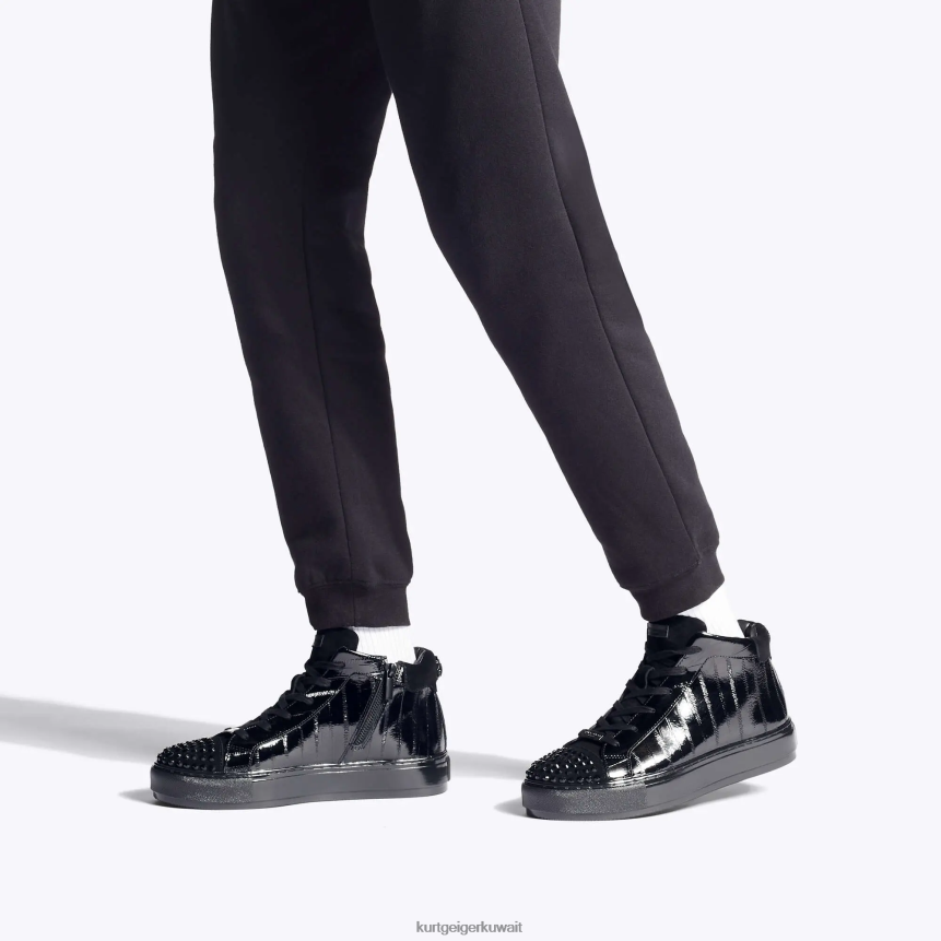 كيلووات Kurt Geiger رجال لندن لاني ثعبان البحر عالية أعلى أسود X06PDH605 | أحذية