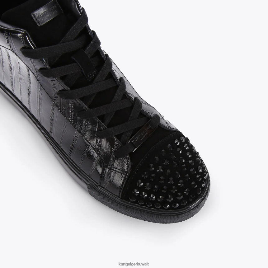 كيلووات Kurt Geiger رجال لندن لاني ثعبان البحر عالية أعلى أسود X06PDH605 | أحذية