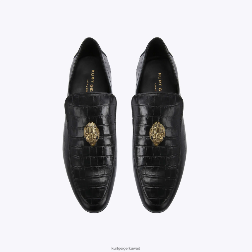 كيلووات Kurt Geiger رجال لندن هيو إيجل كروك أسود X06PDH627 | أحذية