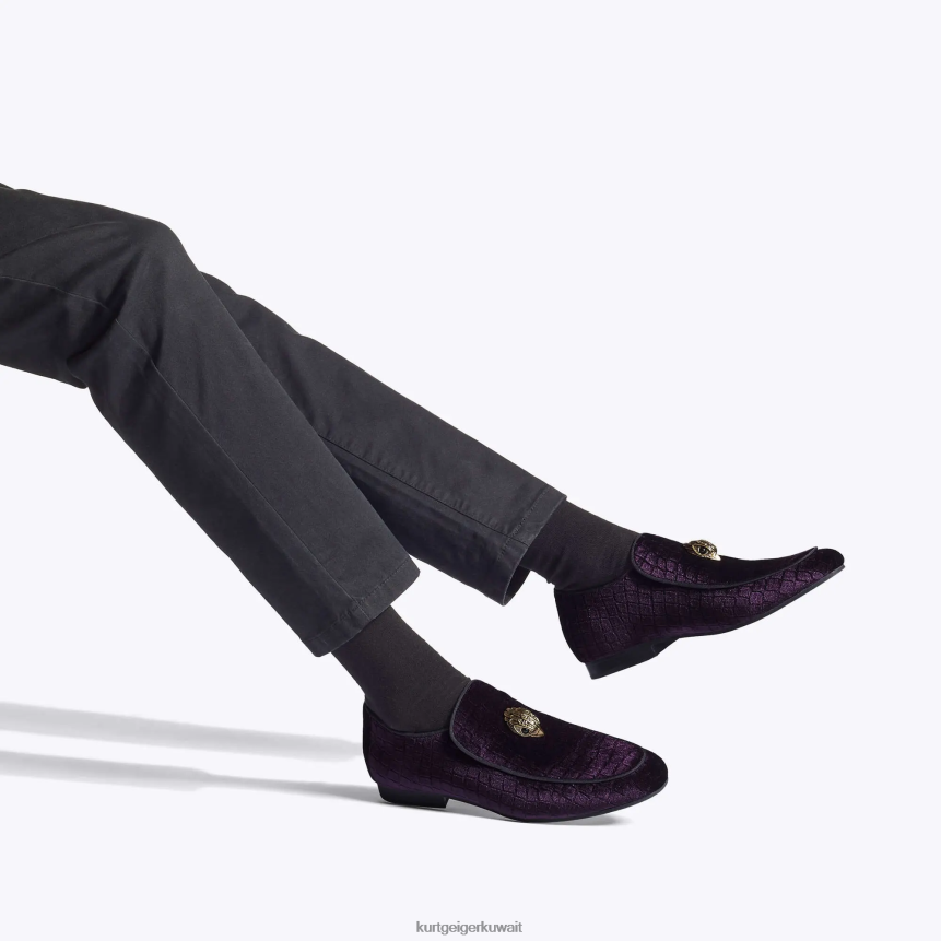 كيلووات Kurt Geiger رجال لندن هيو إيجل فيلفيت أرجواني X06PDH630 | أحذية