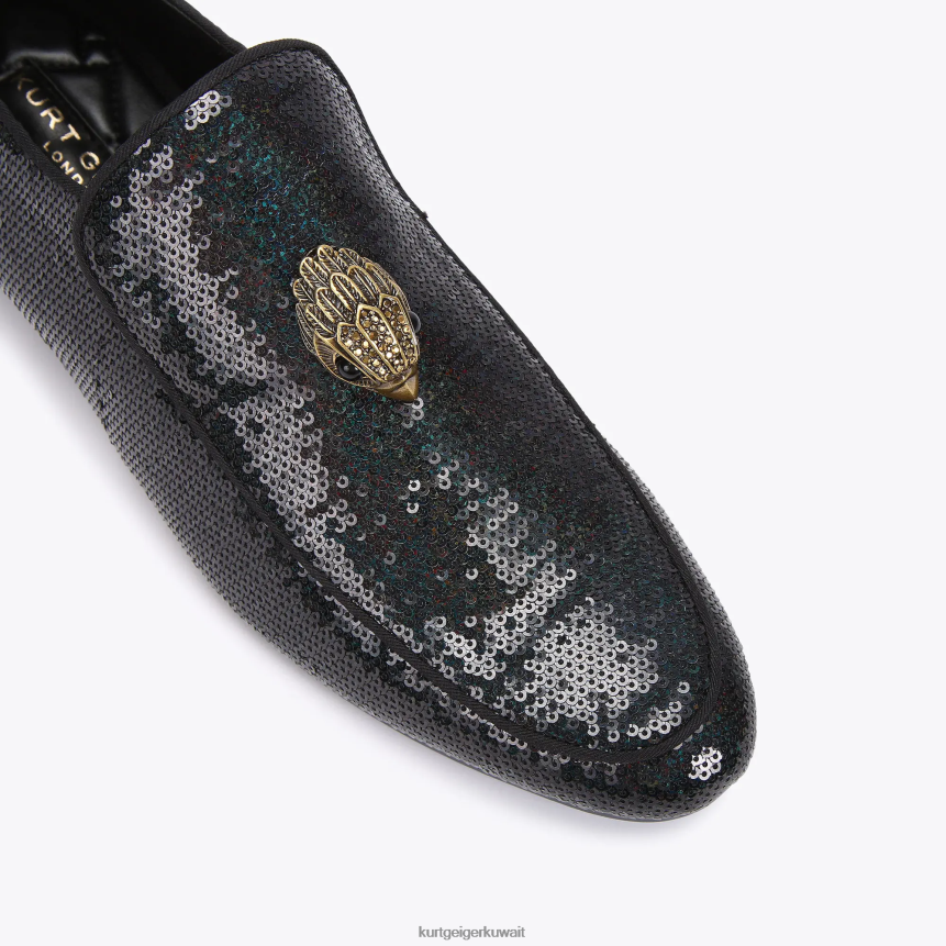 كيلووات Kurt Geiger رجال لندن هيو النسر الترتر أسود أخضر X06PDH633 | أحذية