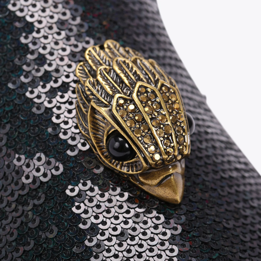 كيلووات Kurt Geiger رجال لندن هيو النسر الترتر أسود أخضر X06PDH633 | أحذية