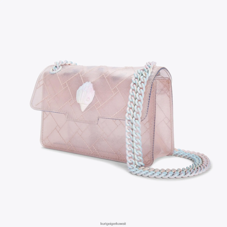 كيلووات Kurt Geiger نحيف لندن جليتر ميني كنسينغتون في لندن وردي باهت X06PDH66 | أكياس