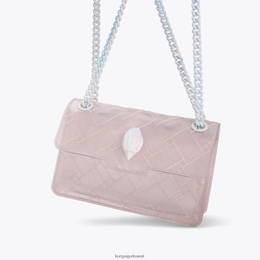 كيلووات Kurt Geiger نحيف لندن جليتر ميني كنسينغتون في لندن وردي باهت X06PDH66 | أكياس