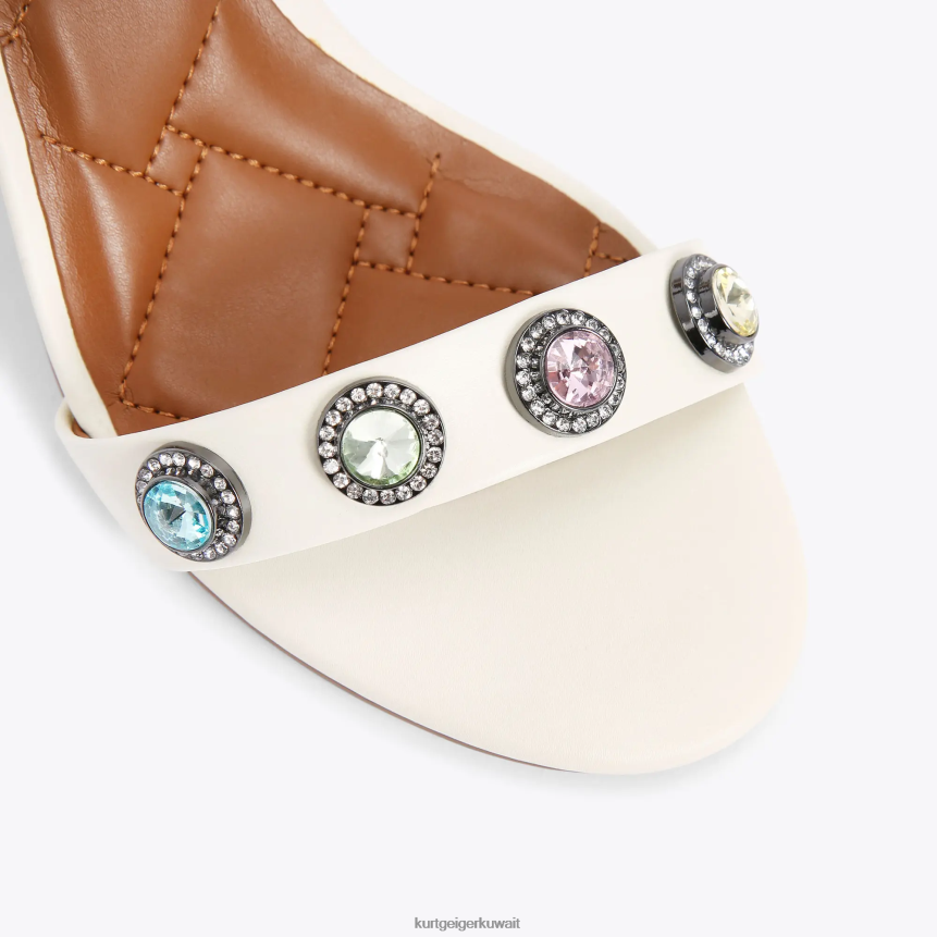 كيلووات Kurt Geiger نحيف صندل لندن اوكتافيا بلوك مزيج العظام X06PDH676 | أحذية