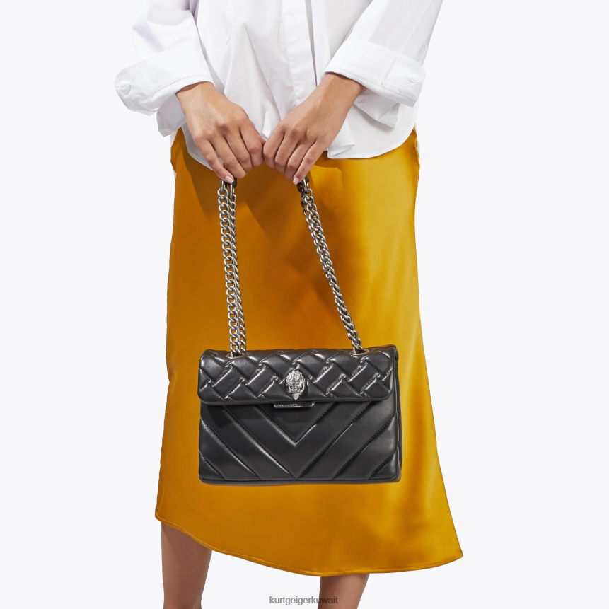 كيلووات Kurt Geiger نحيف لندن جلدية كينسينغتون مزيج أسود X06PDH98 | أكياس