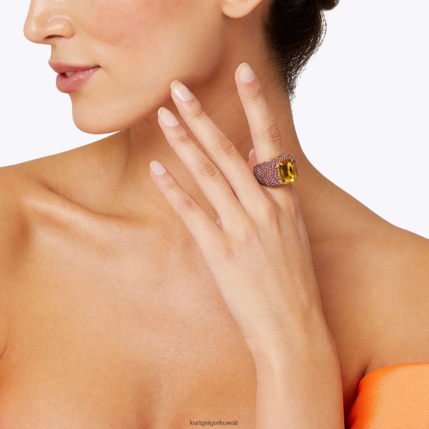 كيلووات Kurt Geiger نحيف خاتم كريستال بايف لندن مقاس XL فوشيا X06PDH526 | مُكَمِّلات
