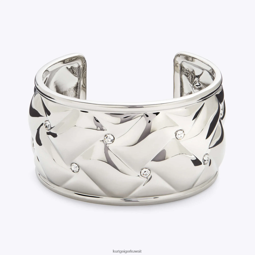 كيلووات Kurt Geiger نحيف سوار معدني مبطن مقاس XL من لندن فضة X06PDH544 | مُكَمِّلات