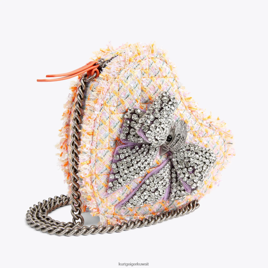 كيلووات Kurt Geiger نحيف لندن القوس القلب crossbody البرتقالي X06PDH258 | أكياس